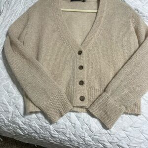 Jenni Kayne Beige Button-Up Cardigan